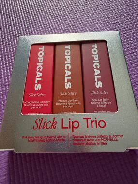 New Topicals Slick Salve Hydrating Glossy Lip Balm Trio 3 Piece Lot